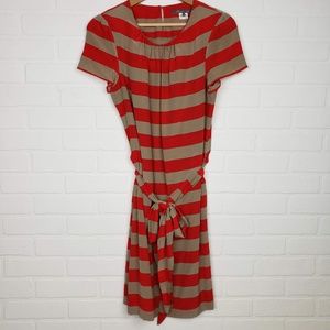 Anthropologie Pippa Red Tan Striped Dress 4
